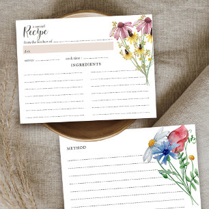 Postal Cartão de Receita de Chá de Noiva Charme de Flor S