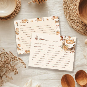 Postal Cartão de Receita de Chá de Noiva de Café Love is 