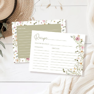 Postal Cartão de Receita de Chá de Noiva Floral de Flor S