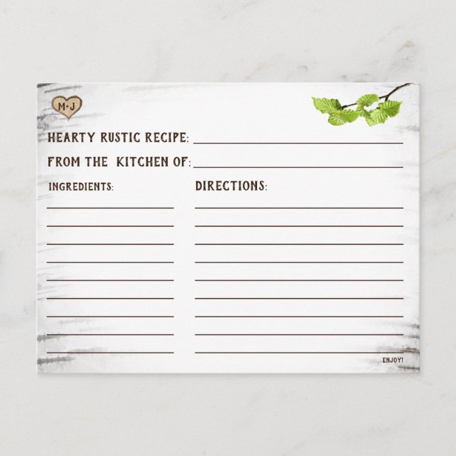 Postal Cartão de receita de chá de panela rústico do cora (Frente)