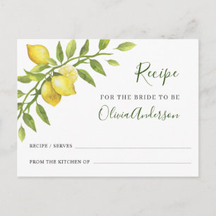 Postal Cartão de Receita de Chá de panela Verde Elegant