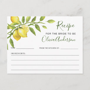 Postal Cartão de Receita de Chá de panela Verde Elegant