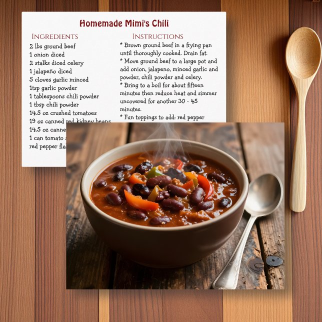 Postal Cartão de Receita de Chili da Mimi (Criador carregado)