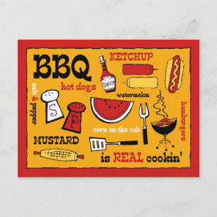 Postal Cartão de Receita de Churrasco é Cozinha de Verdad