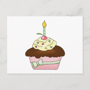 Postal Cartão de Receita de Cupcake Castanho