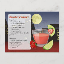 Cartão de Receita de Daiquiri de Morango