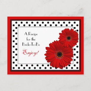 Postal Cartão de Receita de Daisy de Gerbera Vermelha par