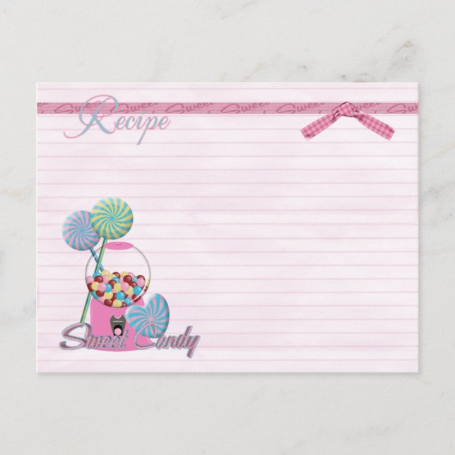 Postal cartão de receita de doce doce (Frente)