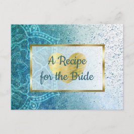 Postal Cartão de Receita de Dourado e Mandala Azul