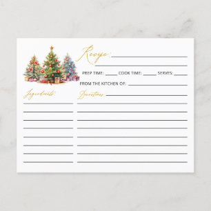 Postal Cartão de Receita de Feriado de Árvore de Natal Mo