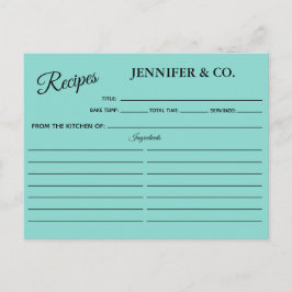 Postal Cartão de Receita de Festa de Chá de Cozinha da NO