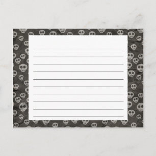 Postal Cartão de Receita de Halloween de Skulls Spooky