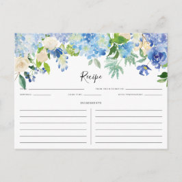 Postal Cartão de Receita de Hydrangeas Azul e Púrpura