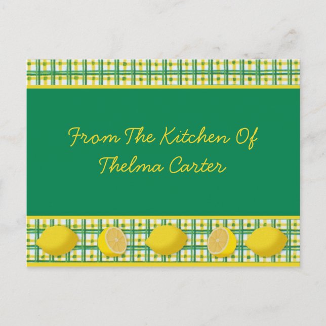 Postal Cartão de Receita de Limões (Frente)