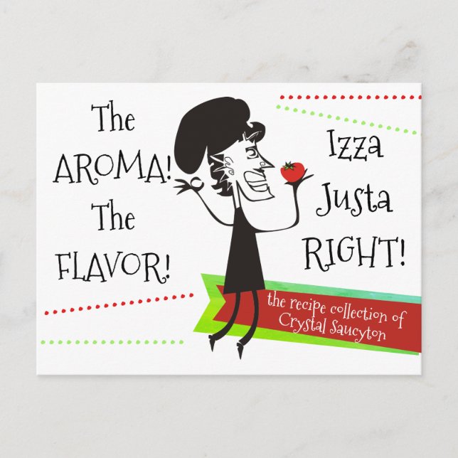Postal Cartão de receita de livro de cozinha de cozinheir (Frente)