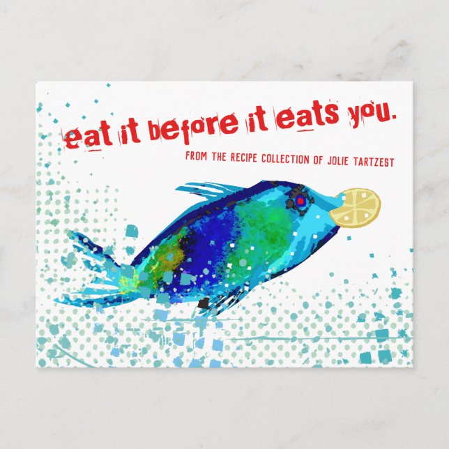 Postal cartão de receita de livro de cozinha de frutos do (Frente)