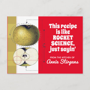 Postal Cartão de receita de livro de culinária científica
