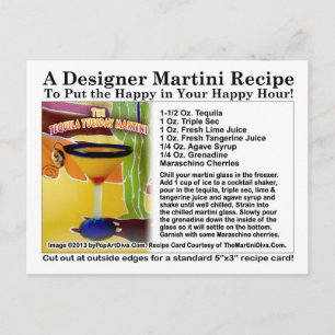 Postal Cartão de Receita de Martini de Terça-feira de Teq