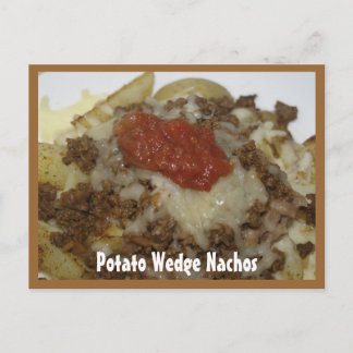 Postal Cartão de Receita de Nachos de Batata em Gomos