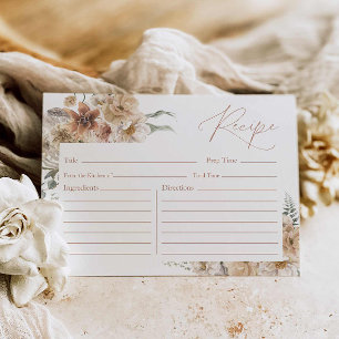 Postal Cartão de Receita de Noiva Floral Boho