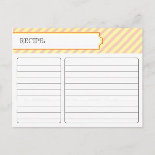 Postal Cartão de Receita de Noiva - Laranja e Amarelo