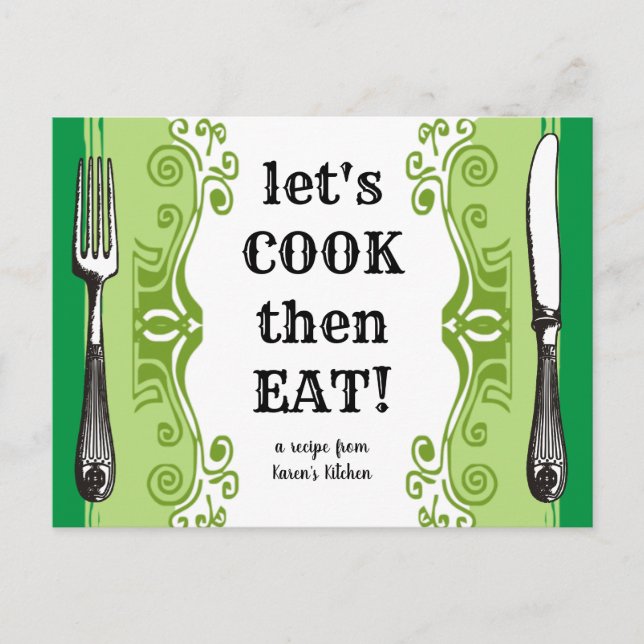 Postal cartão de receita de panificação de cozinhar de pr (Frente)