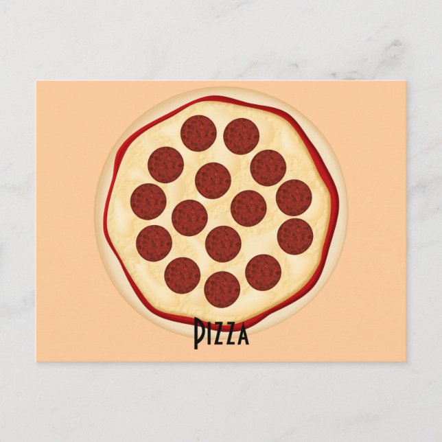 Postal Cartão de Receita de Pizza Pepperoni (Frente)