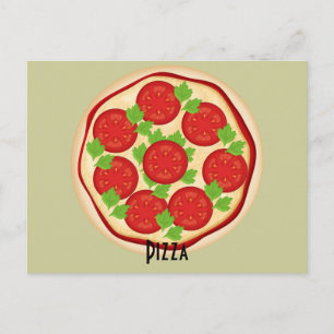 Postal Cartão de Receita de Pizza Tomates