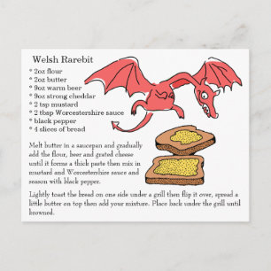 Postal Cartão de Receita de Rarebit Welsh