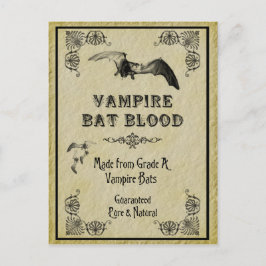 Postal Cartão de Receita de Vampiro Bat Halloween