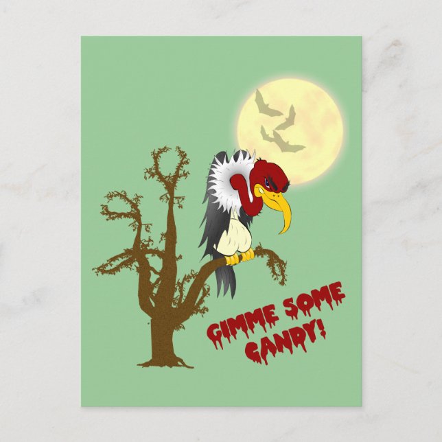 Postal Cartão de Receita do Buzzard Halloween (Frente)