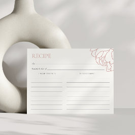 Postal Cartão de Receita do Chá de panela Dusty Rosa Peon