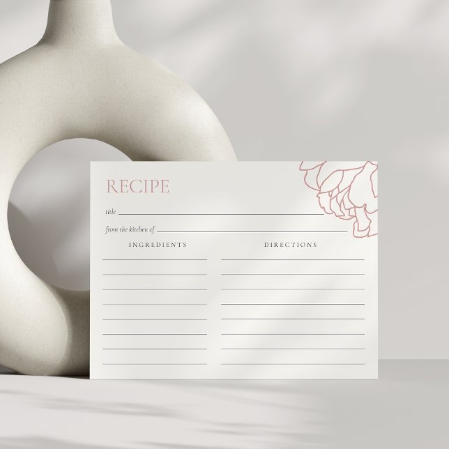 Postal Cartão de Receita do Chá de panela Dusty Rosa Peon (Criador carregado)