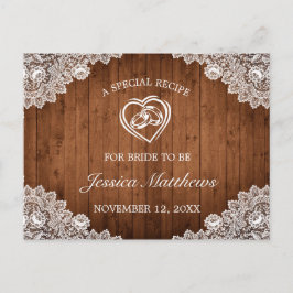 Postal Cartão de Receita do Chá de panela Rústico de Made