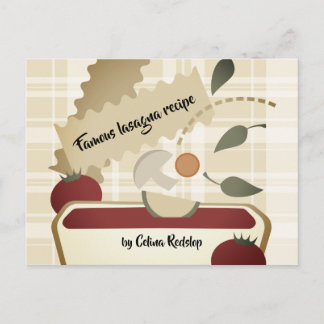 Postal Cartão de receita do cozinhar italiano de comida L
