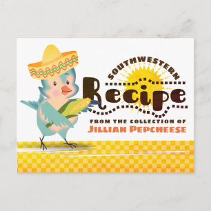 Postal Cartão de receita do livro de cozinhar de milho-pá