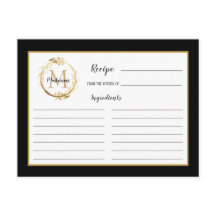 Cartão de Receita do Monograma Botânico de Folhage