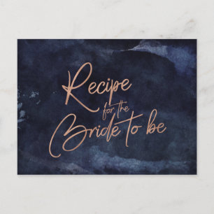 Postal Cartão de Receita Dourada de Marca Rosa  Azul-Água