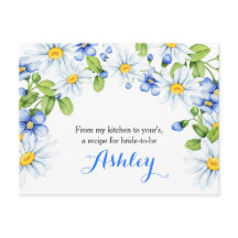 Cartão de Receita Floral de Margarida Branca de Co