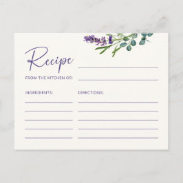 Postal Cartão de Receita Floral Elegante para a Noiva