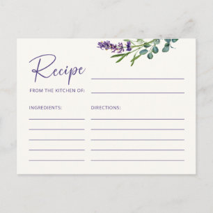 Postal Cartão de Receita Floral Elegante para a Noiva