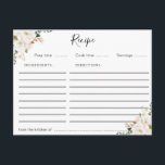 Postal cartão de receita floral magnolia aquarela<br><div class="desc">Um adorável design floral de aquarela com flores brancas de magnólia. Os recursos deste design podem ser personalizados.</div>