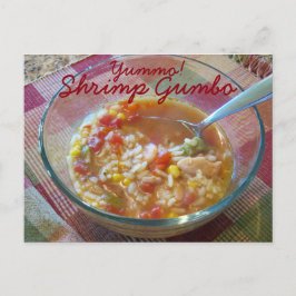 Postal Cartão de Receita Gumbo do Shrimp Yummo