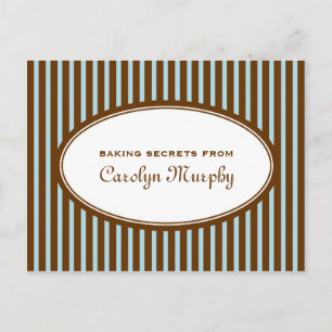 Postal Cartão de receita personalizado de chocolate azul