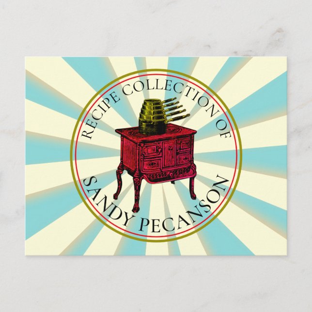 Postal Cartão de receita personalizado do cozinhar de fog (Frente)