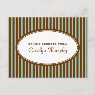 Postal Cartão de receita personalizado marrom de chocolat
