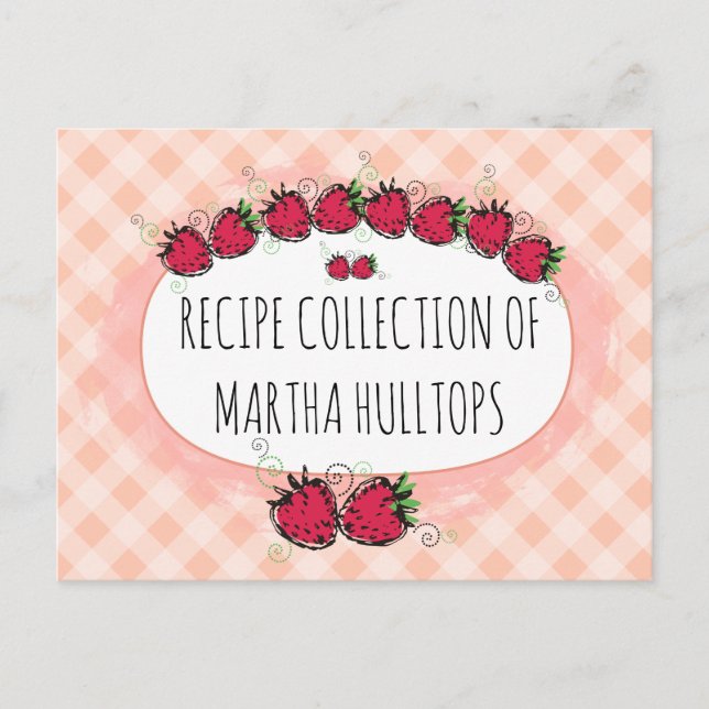 Postal Cartão de receita personalizado para morangos de r (Frente)