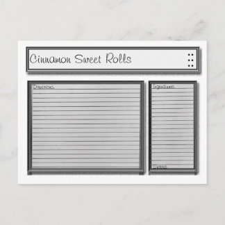 Postal Cartão de Receita Personalizado Preto e Branco