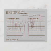 Cartão de Receita Retro Ferramentas de Cozinha Lis