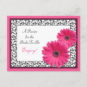 Postal Cartão de Receita Rosa Gerbera Daisy para a Noiva